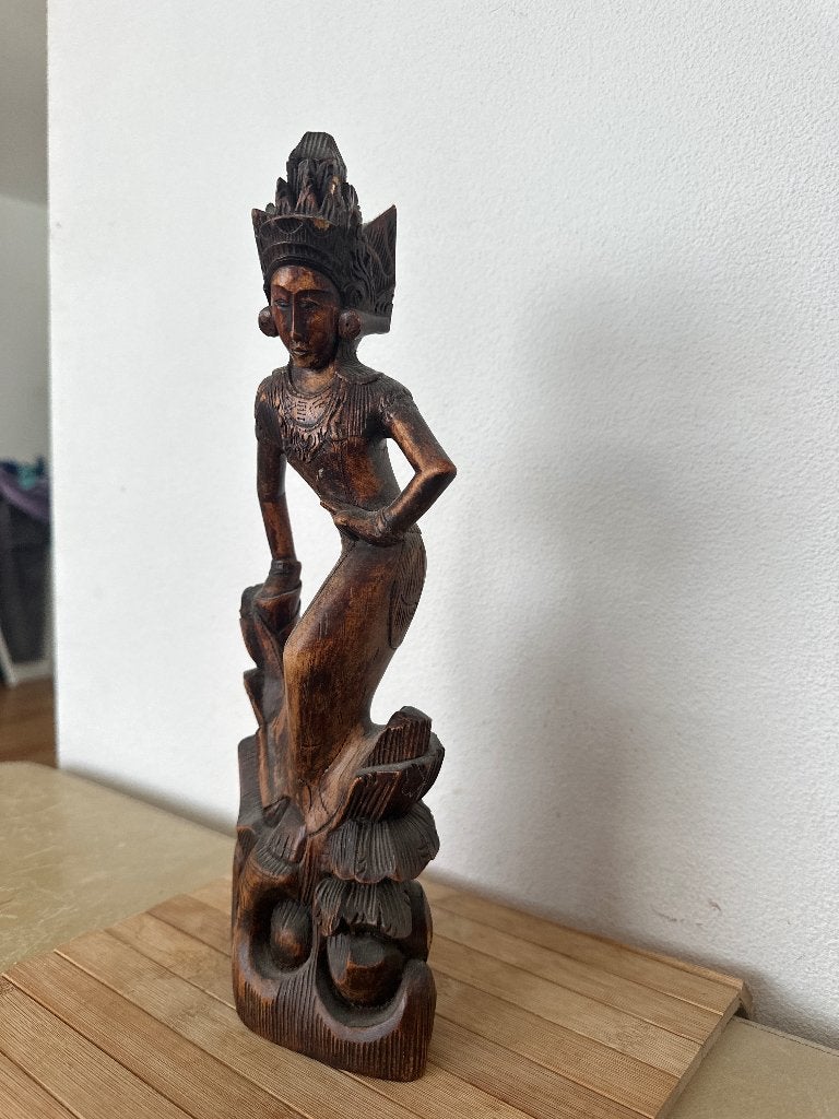 Prachtig Balinees Art Deco Houtsnijwerk – Maangodin / Danser, Antiek en Kunst, Ophalen of Verzenden