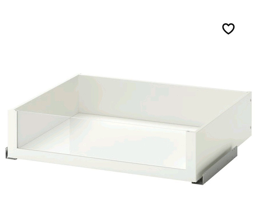 IKEA KOMPLEMENT Lade met glazen front, wit, 75x58 cm, Ophalen, 50 tot 100 cm, Zo goed als nieuw, Minder dan 100 cm