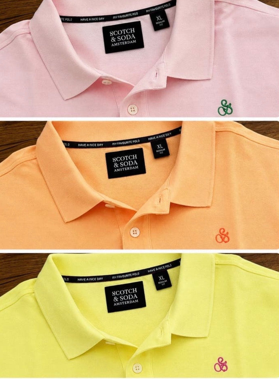 Scotch & Soda polo’s – set van 3 – maat XL, Ophalen of Verzenden, Nieuw, Maat 56/58 (XL), Oranje