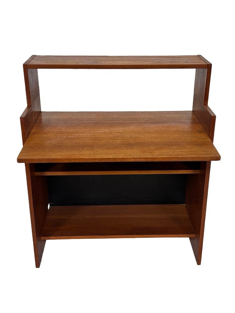 Vintage Klm Wandkast Werkplek Poul Cadovius Jaren 60 Teak, Ophalen, Met plank(en), Gebruikt, Vintage kast