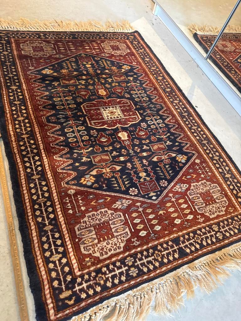 Tapijt met patroon, Ophalen, Gebruikt, 100 tot 150 cm, Blauw