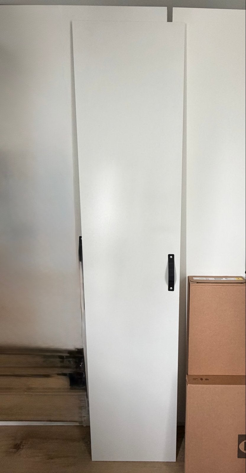 Witte ikea Forsand deur paxkast met zwart leren handgreep, Ophalen, Minder dan 80 cm, 215 cm of meer, Overige typen