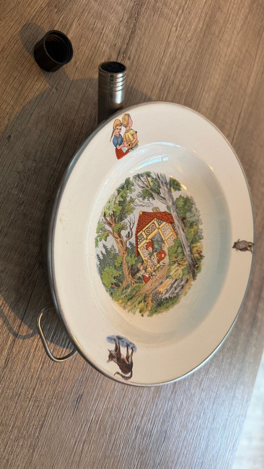 Vintage Roodkapje warmhoudschaal – warm water – retro, Antiek en Kunst, Ophalen