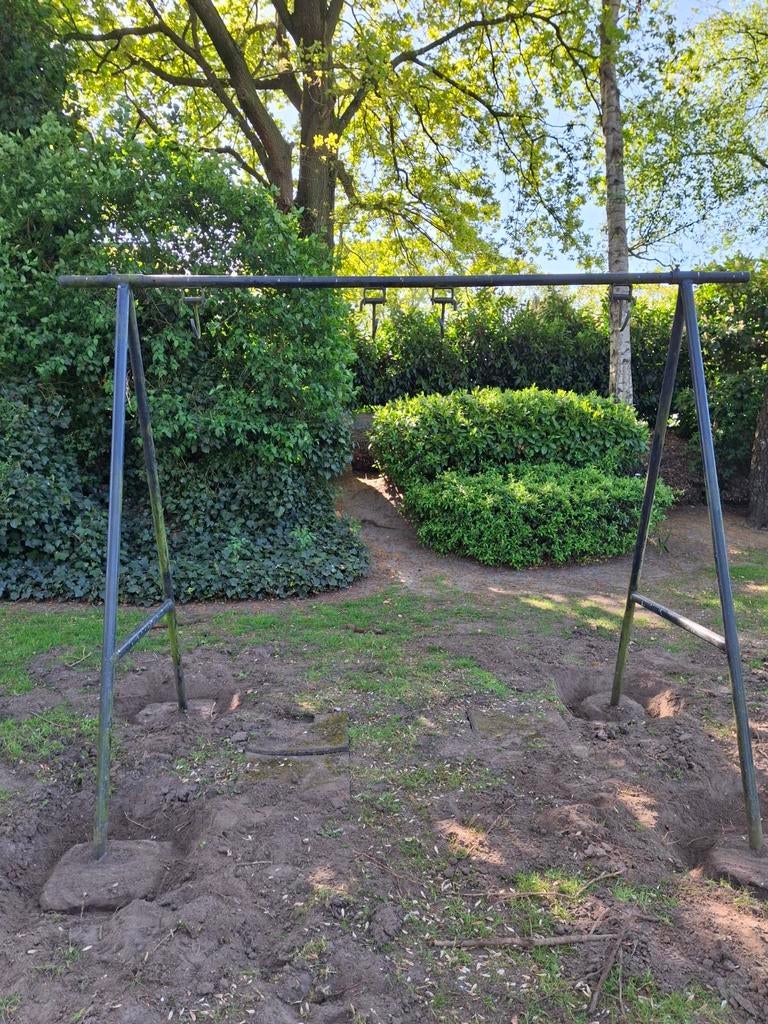 Stevige dubbele schommel, Kinderen en Baby's, Speelgoed | Buiten | Speeltoestellen, Gebruikt, Schommel, Ophalen