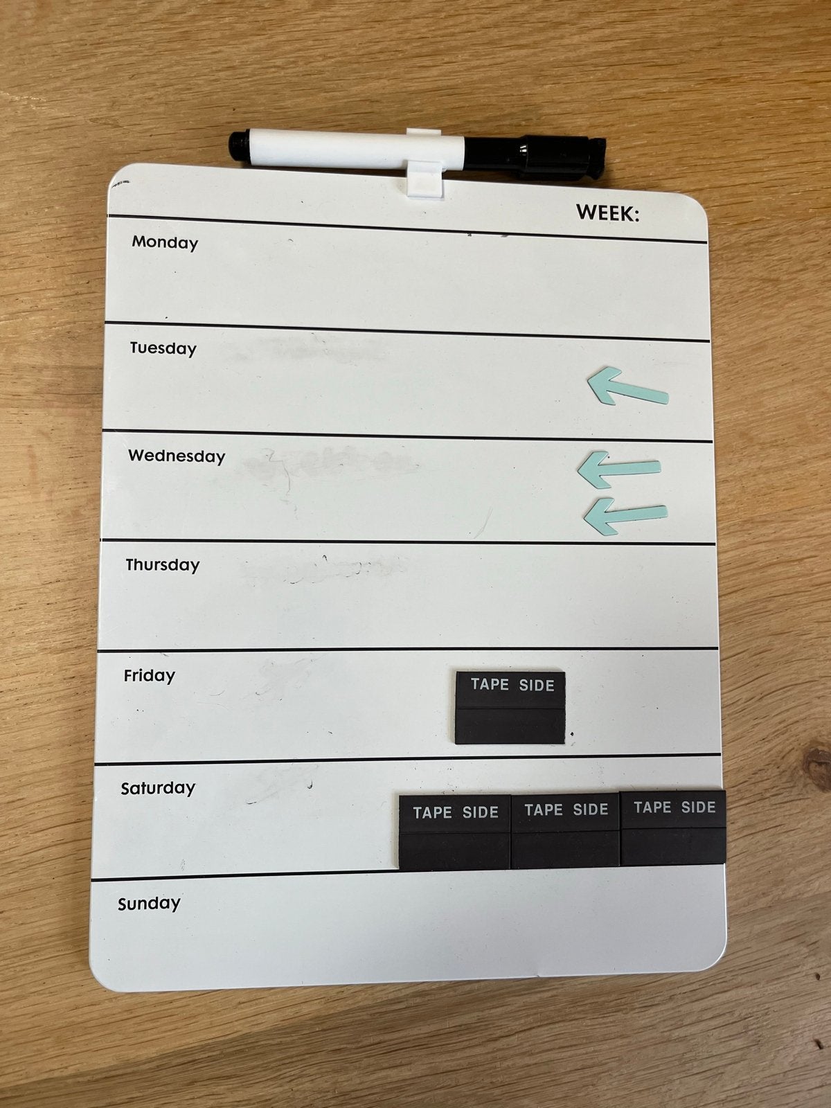 Planning bord week met marker, Ophalen of Verzenden