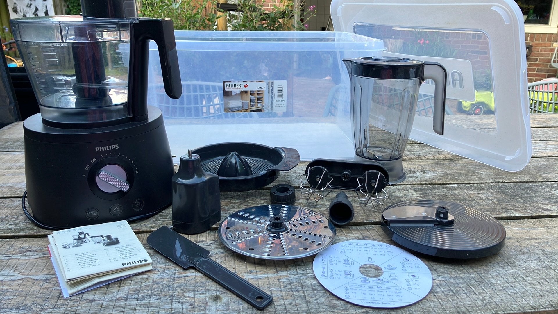 Philips keukenmachine zwart HR-7776/90, 1 tot 2 liter, Ophalen, Gebruikt, 3 snelheden of meer