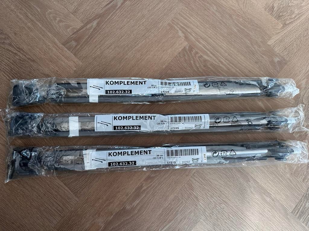 IKEA Komplement Uittrekrail voor manden, donkergrijs, 58cm, Huis en Inrichting, Ophalen of Verzenden, Nieuw