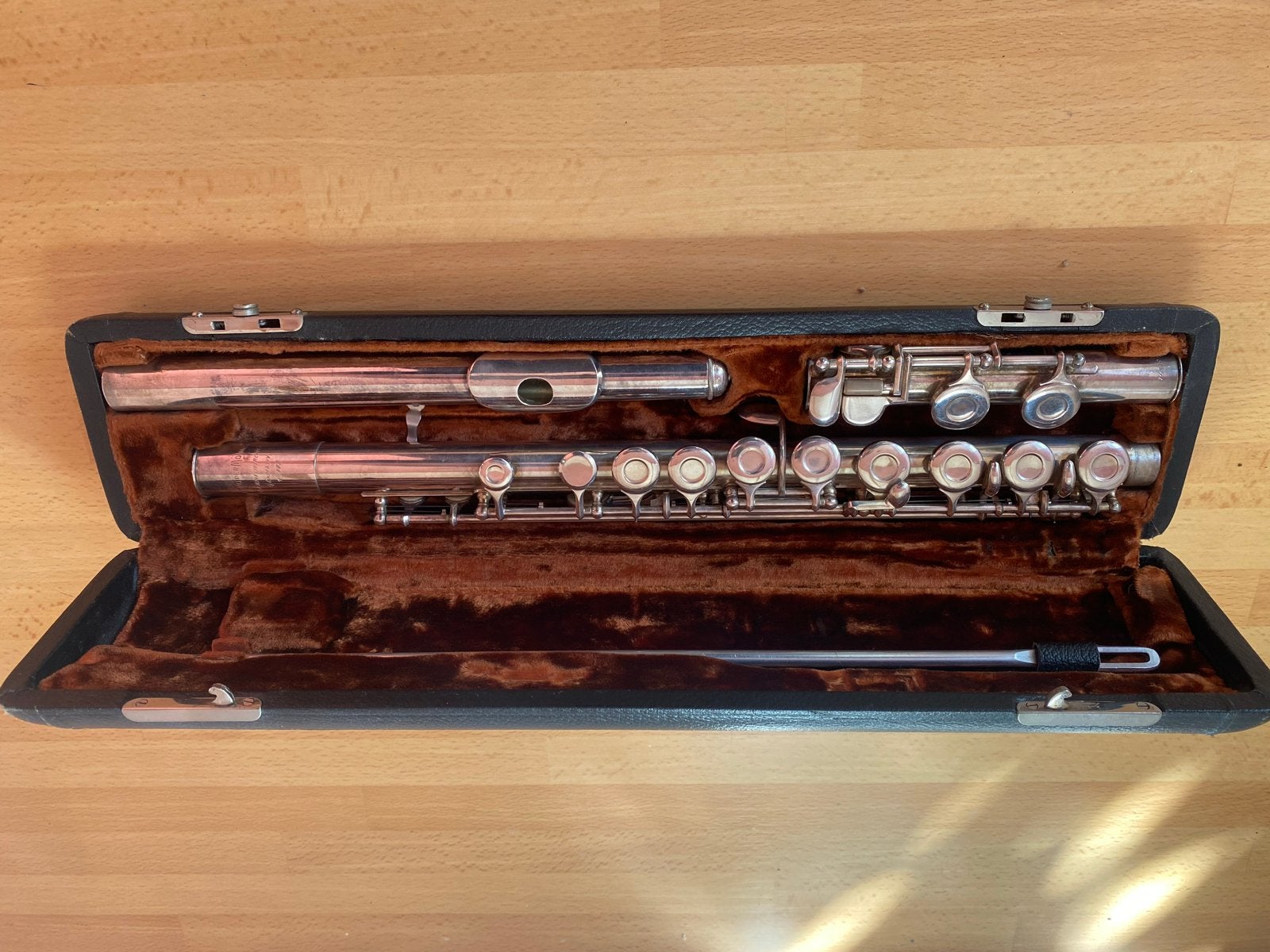 Dwarsfluit Gebrüder Mönnig nr 14173 - Goede staat, Muziek en Instrumenten, Ophalen of Verzenden, Gebruikt, Dwarsfluit, Met koffer of tas