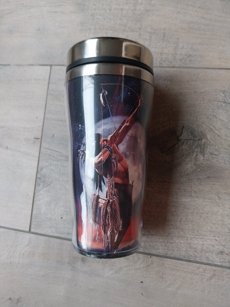 Mooie thermosbeker met indiaan print NIEUW, Ophalen of Verzenden, Nieuw