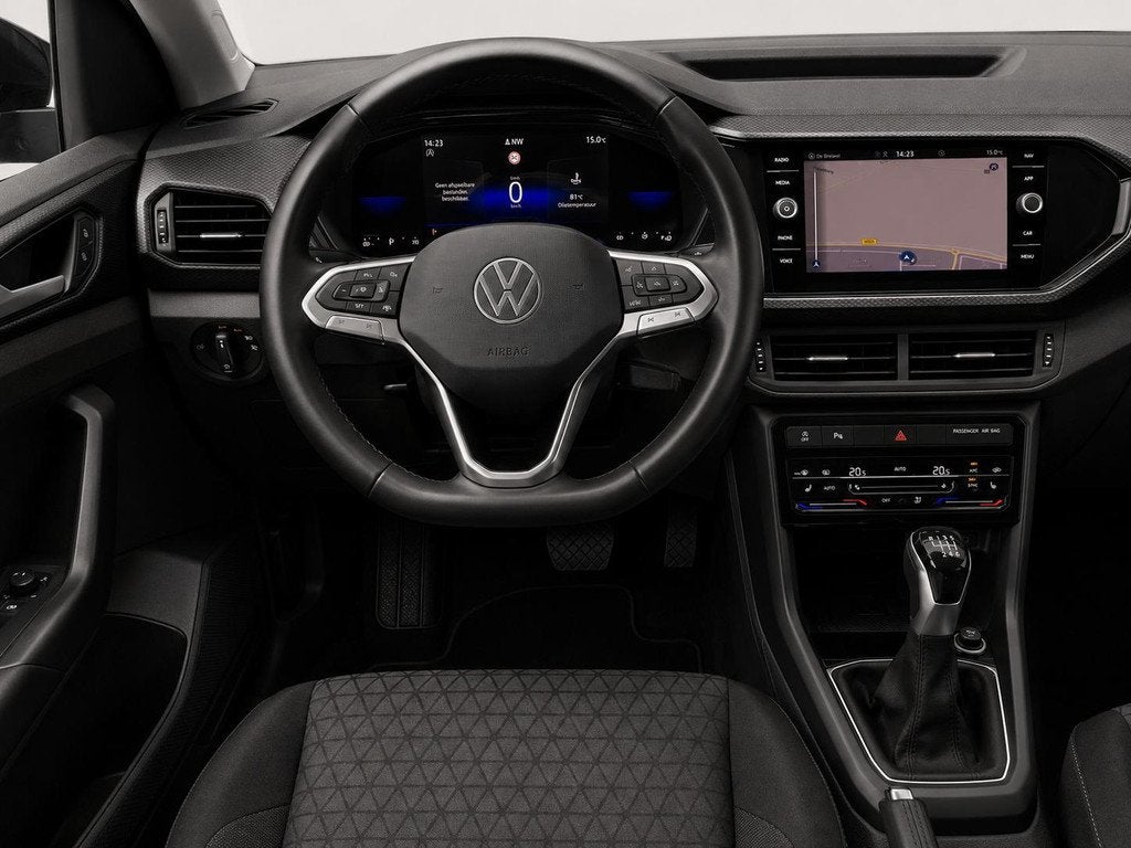 Volkswagen T-Cross 1.0 TSI Style Camera Virtual cockpit Appl, Auto's, Volkswagen, Gebruikt, Euro 6, Met garantie (alle), Zwart