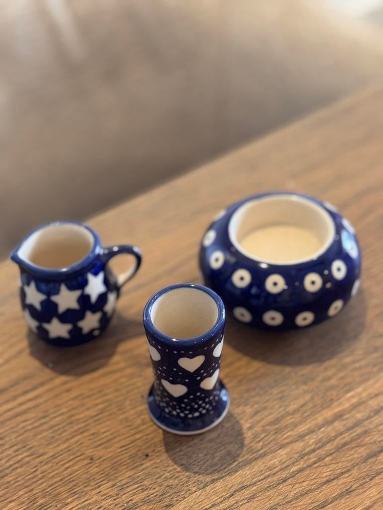 Bunzlau melkkannetje cocktailprikkerhouder kaarsenhouder, Keramiek, Overige typen, Ophalen of Verzenden, Zo goed als nieuw