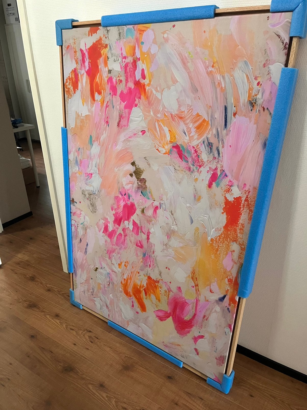 Canvas met baklijst eiken 150x100 cm, Ophalen