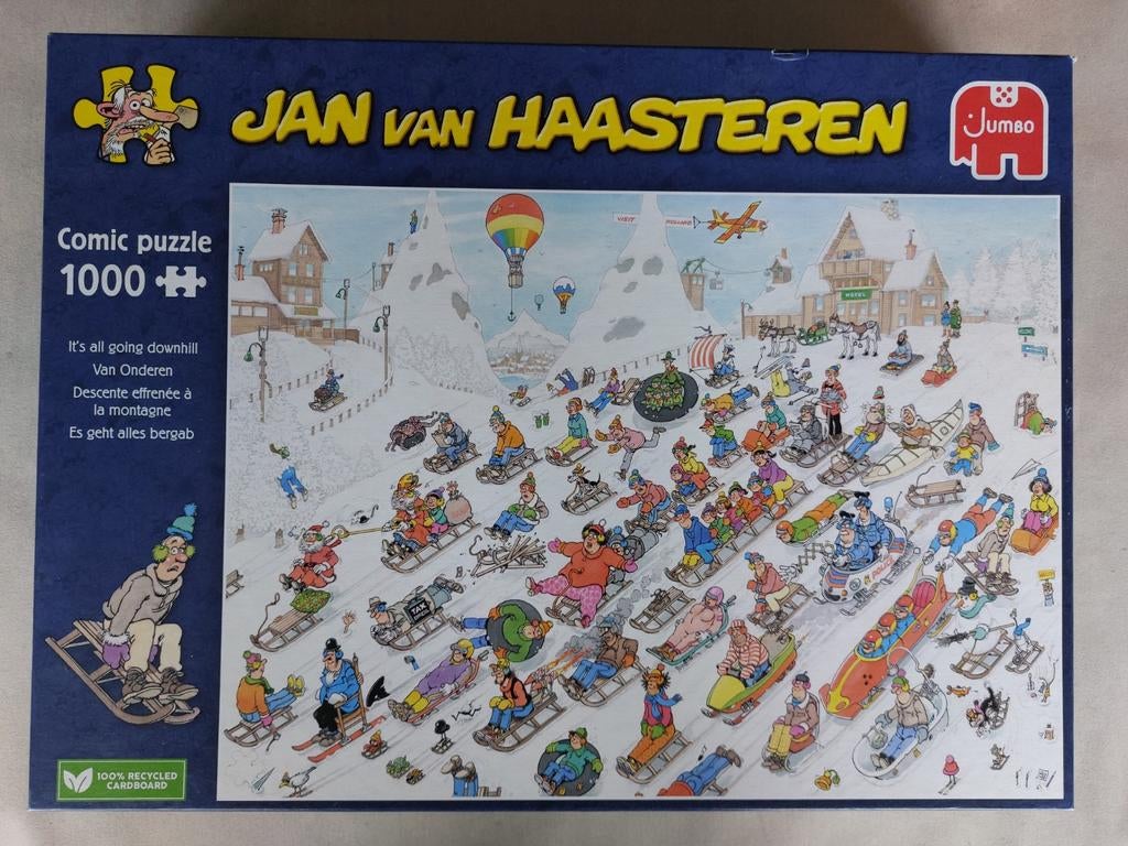 Jan van Haasteren puzzel, Van onderen, Ophalen of Verzenden, 500 t/m 1500 stukjes, Gebruikt, Legpuzzel