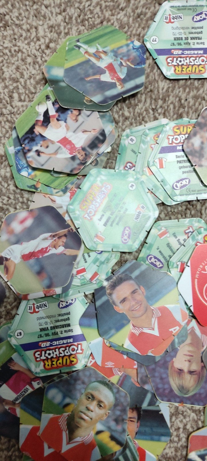 77x Vintage Croky Super Topshots Voetbalplaatjes Jaren '90, Ophalen of Verzenden, Gebruikt, Ajax, Poster, Plaatje of Sticker