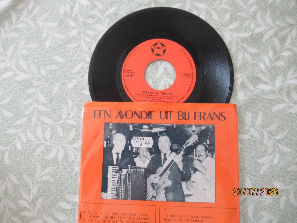 Orkest Adri Troost   Een avondje uit bij Frans, Cd's en Dvd's, Vinyl Singles, Originele persing, 7 inch, Ophalen of Verzenden