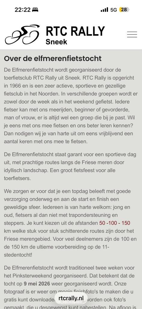 2026 Elfmeren fietstocht 2x 150km kaarten, Tickets en Kaartjes, Twee personen, Ticket of Toegangskaart