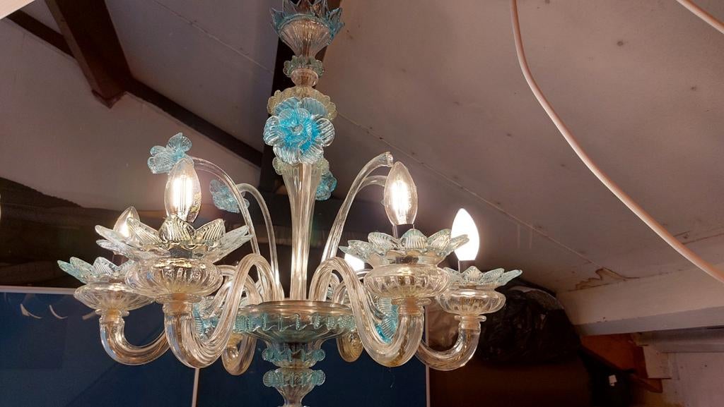 Murano kroonluchter antiek 350 euro, Huis en Inrichting, Lampen | Kroonluchters, Ophalen, Gebruikt, Glas, Murano