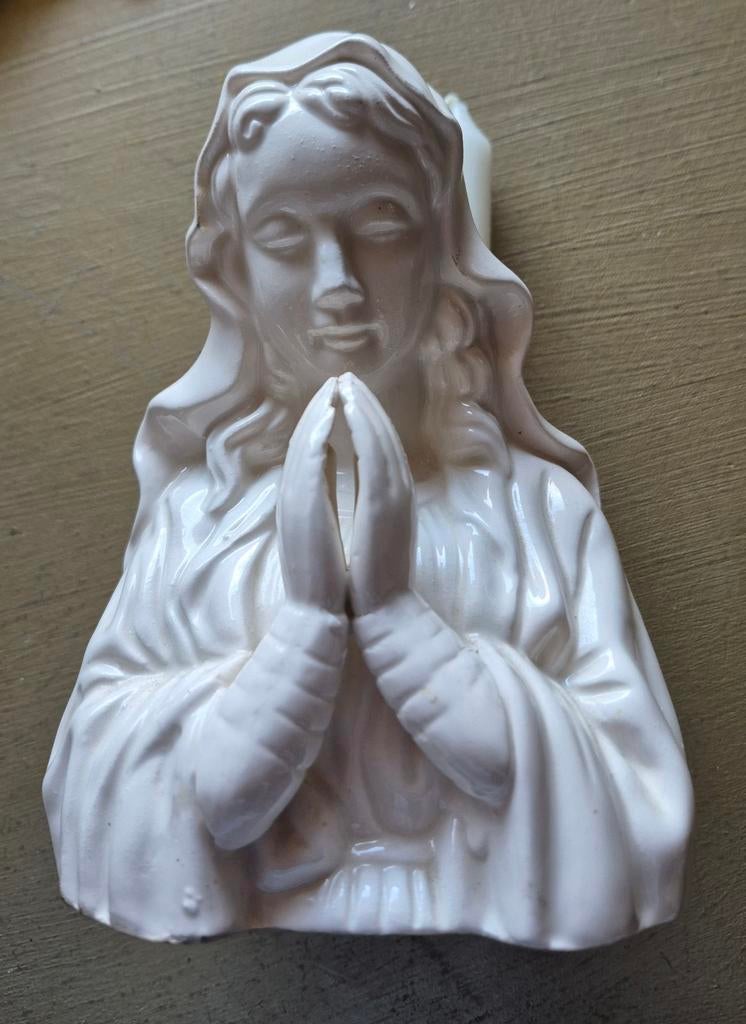 Maria kaarsenhouder, Maria bakje., Antiek en Kunst, Antiek | Religie, Ophalen of Verzenden