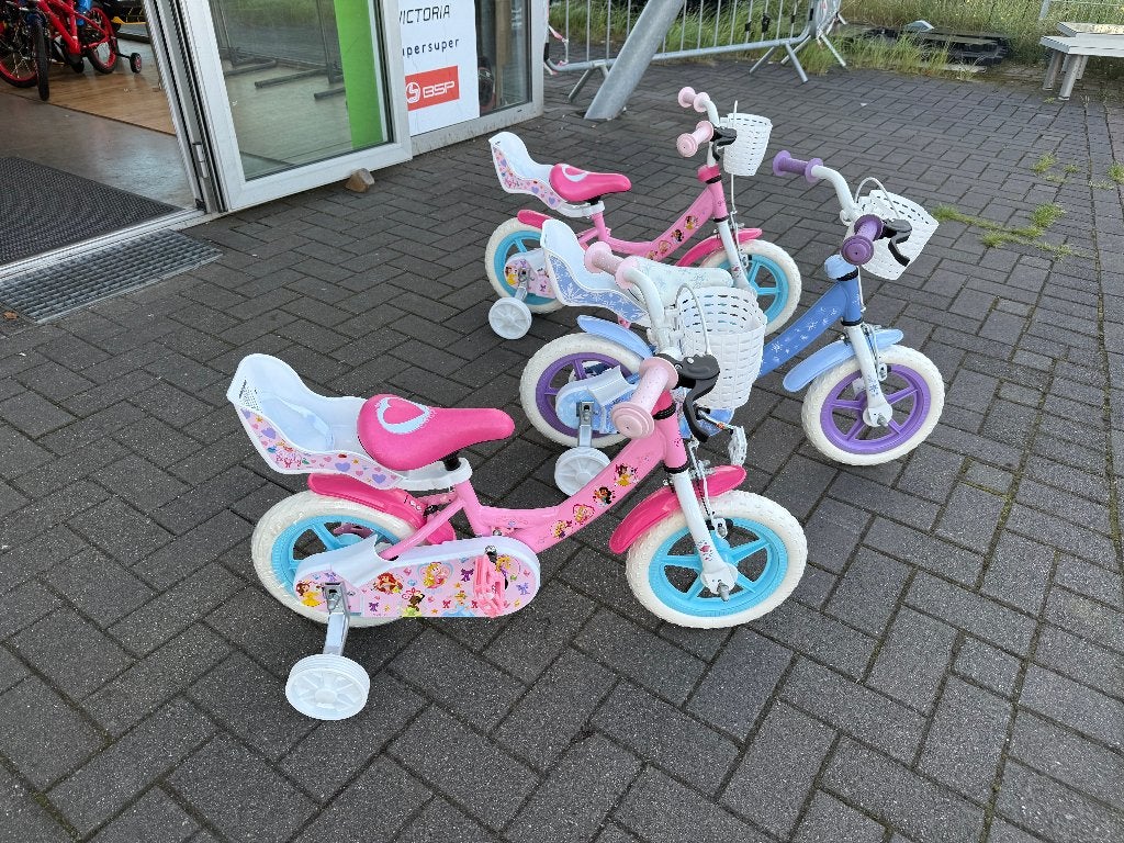 FIETSMASTER Disney Princess Kinderfiets – Meisjes 12 INCH, Terugtraprem, Zijwieltjes, Nieuw, Minder dan 16 inch
