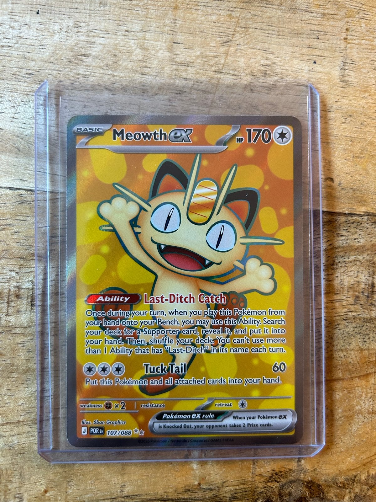 Meowth EX 107/088 - Pokémon Kaart, Ophalen of Verzenden, Zo goed als nieuw, Losse kaart