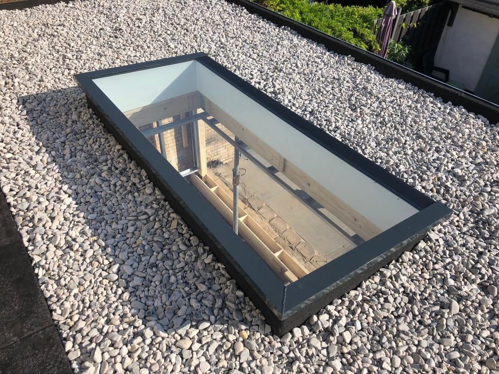 lichtstraat glas HR++ vlakke lichtkoepel, Doe-het-zelf en Verbouw, Gevelraam of Ruit, Verzenden, Nieuw, 160 cm of meer