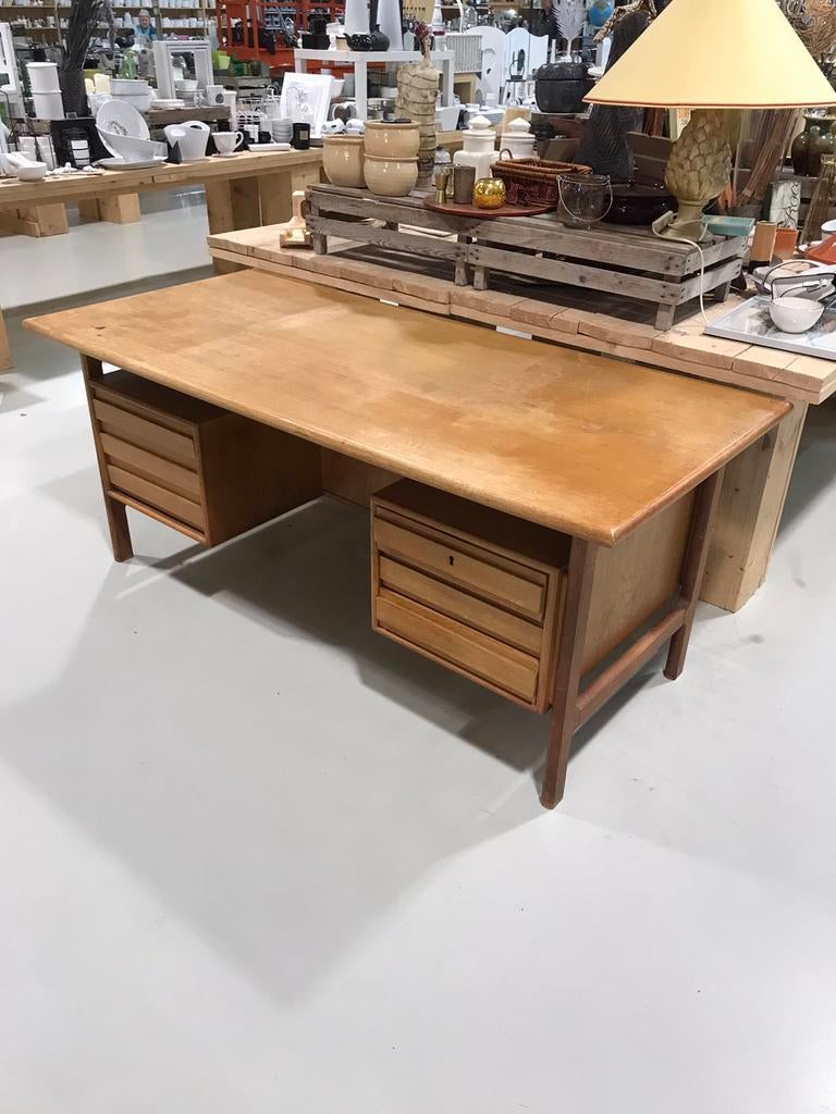 Gunni Omann teak bureau – Deens design – vrijstaand, Ophalen of Verzenden