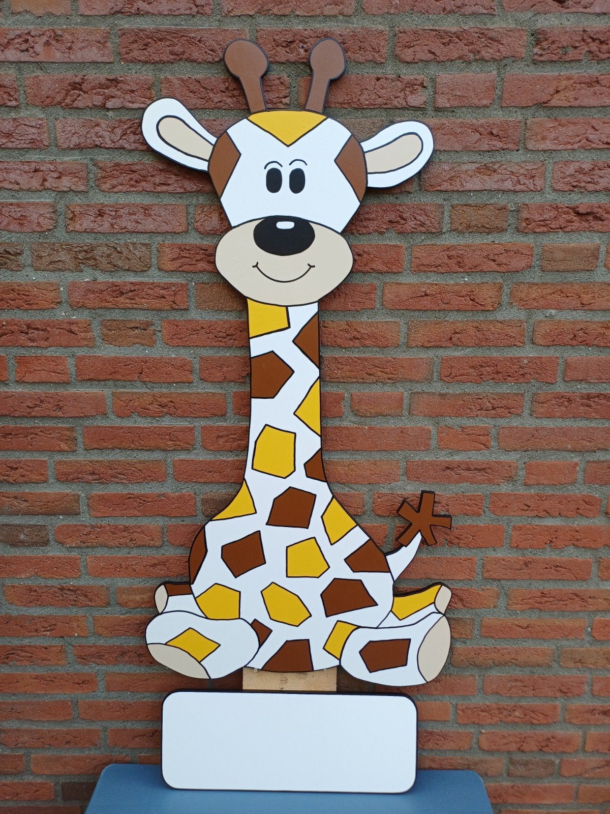 Geboortebord giraf inclusief naambord en paal, Kinderen en Baby's, Kraamcadeaus en Geboorteborden, Ophalen, Nieuw