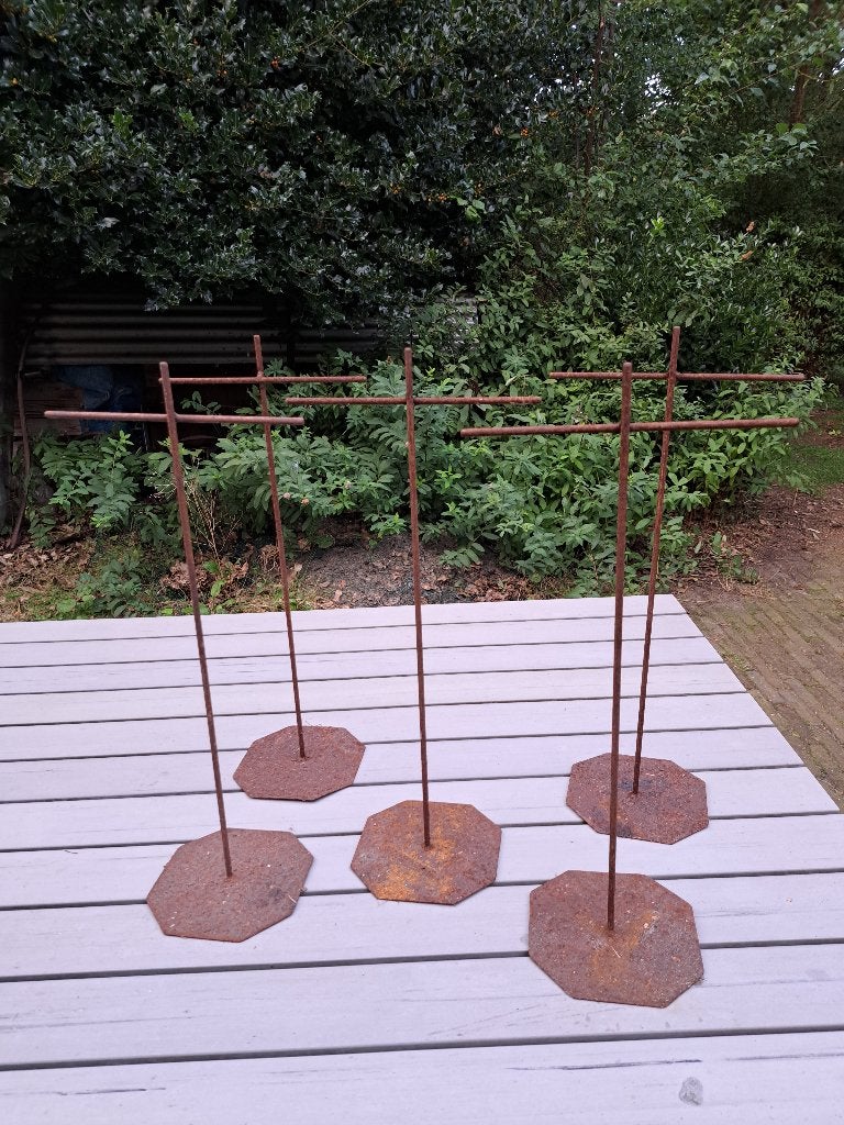 Set van 5 metalen standaarden, Ophalen of Verzenden, Gebruikt
