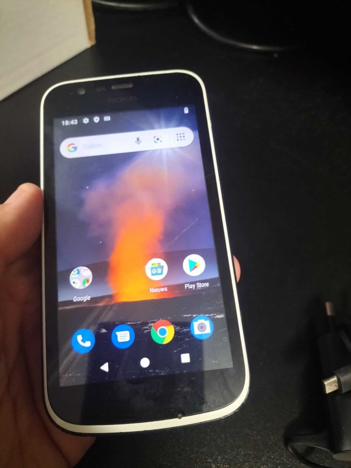 Nokia met oplader, Gebruikt, Wit, Touchscreen, Ophalen of Verzenden