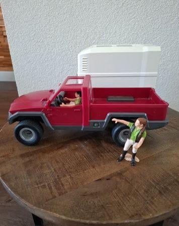 Schleich auto met trailer 42346, Ophalen of Verzenden, Zo goed als nieuw, Jongen of Meisje