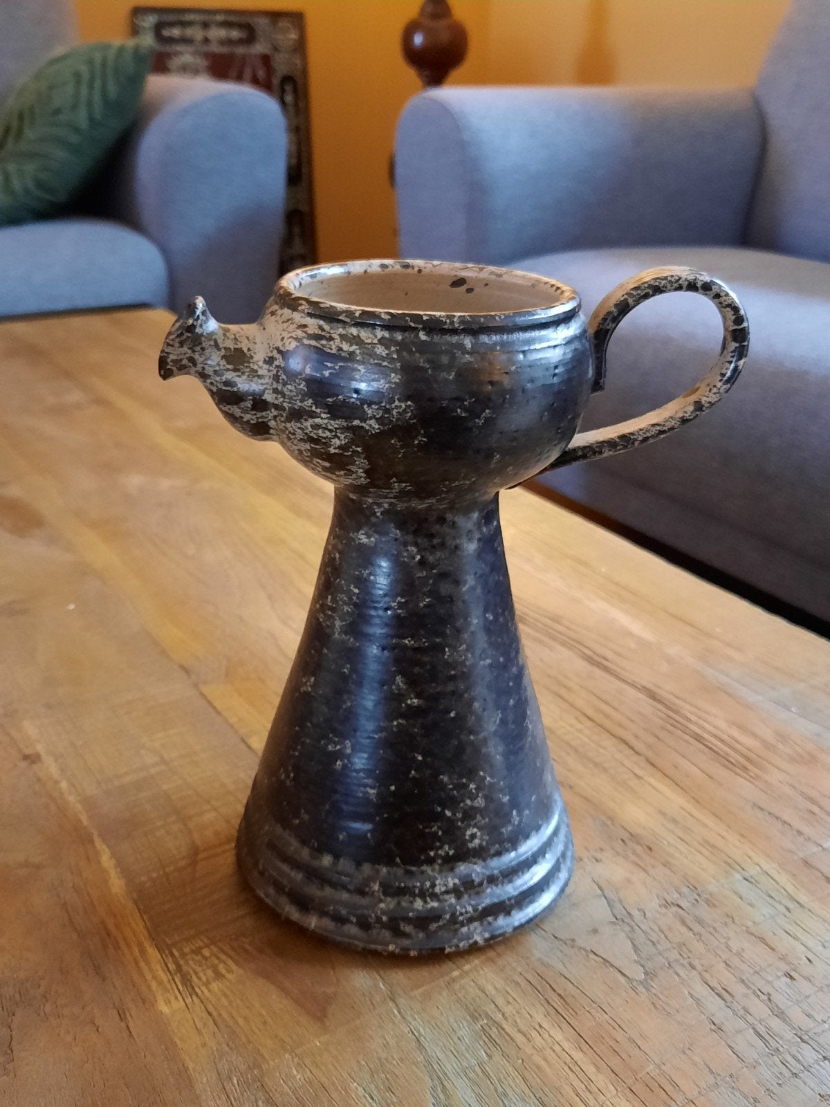 Antieke kan kruik vaas van Hakbijl keramiek, Antiek en Kunst, Antiek | Kandelaars, Ophalen of Verzenden, Keramiek of Aardewerk