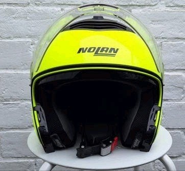 Nolan N43 Air motorhelm - Maat M - Neon Geel, Ophalen, M, Jethelm, Tweedehands