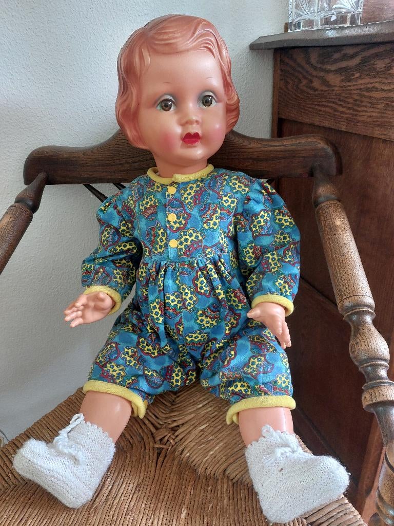 OUDE POP MEISJE 73 CM. LANG, IN GOEDE STAAT, Verzamelen, Poppen, Ophalen of Verzenden, Gebruikt, Pop