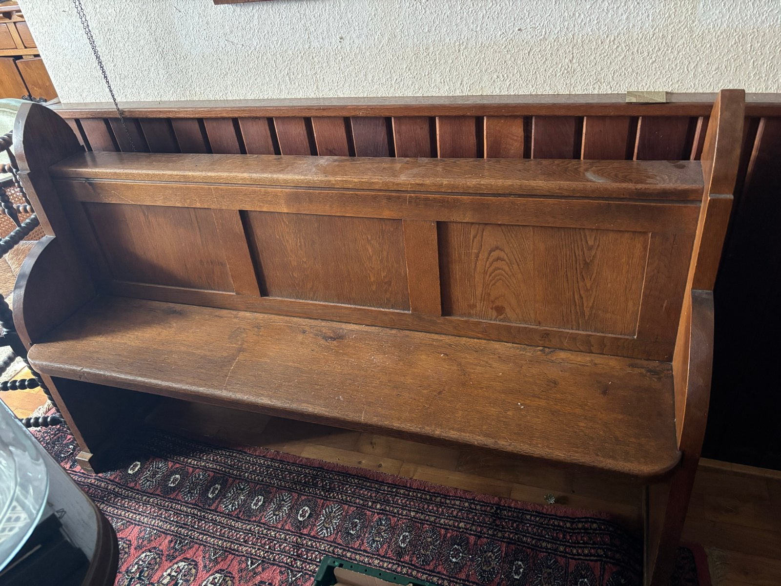 Antieke houten kerkbank / halbank, Antiek en Kunst, Ophalen