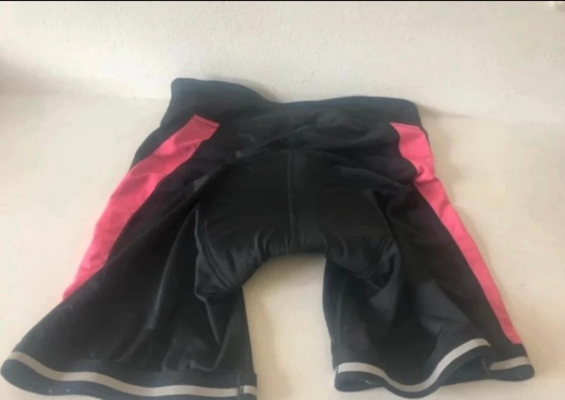 Sportieve fietsbroek met zeem - Zwart/Roze, Gebruikt, M, Dames, Onderkleding