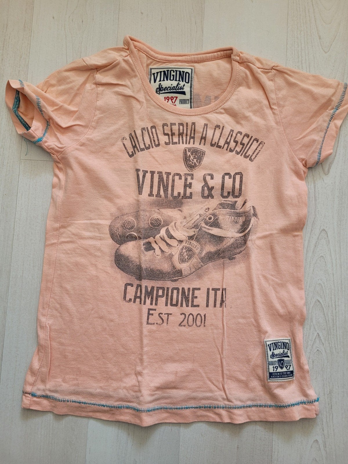 Zalmkleurig shirt VINGINO maat 104, Gebruikt, Ophalen of Verzenden, Vingino, Shirt of Longsleeve