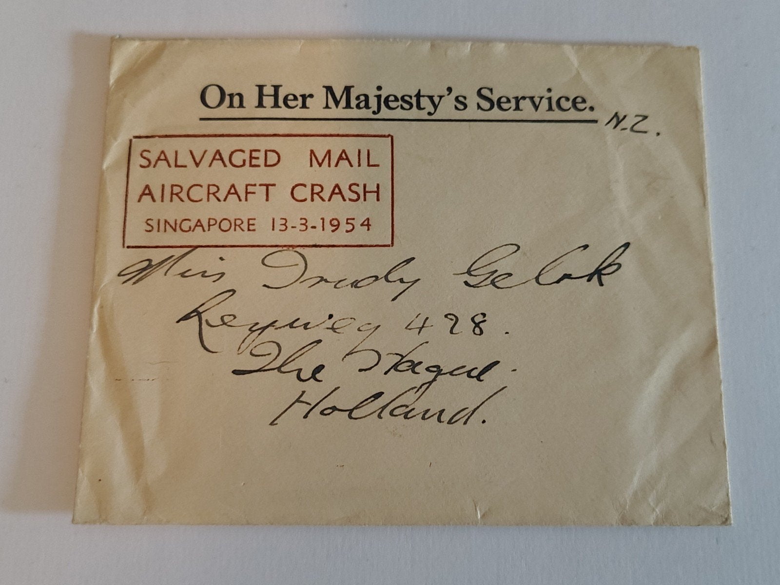 Singapore 1954 BOAC Lockheed Constellation Crash Enveloppe, Ophalen of Verzenden, Zuidoost-Azië
