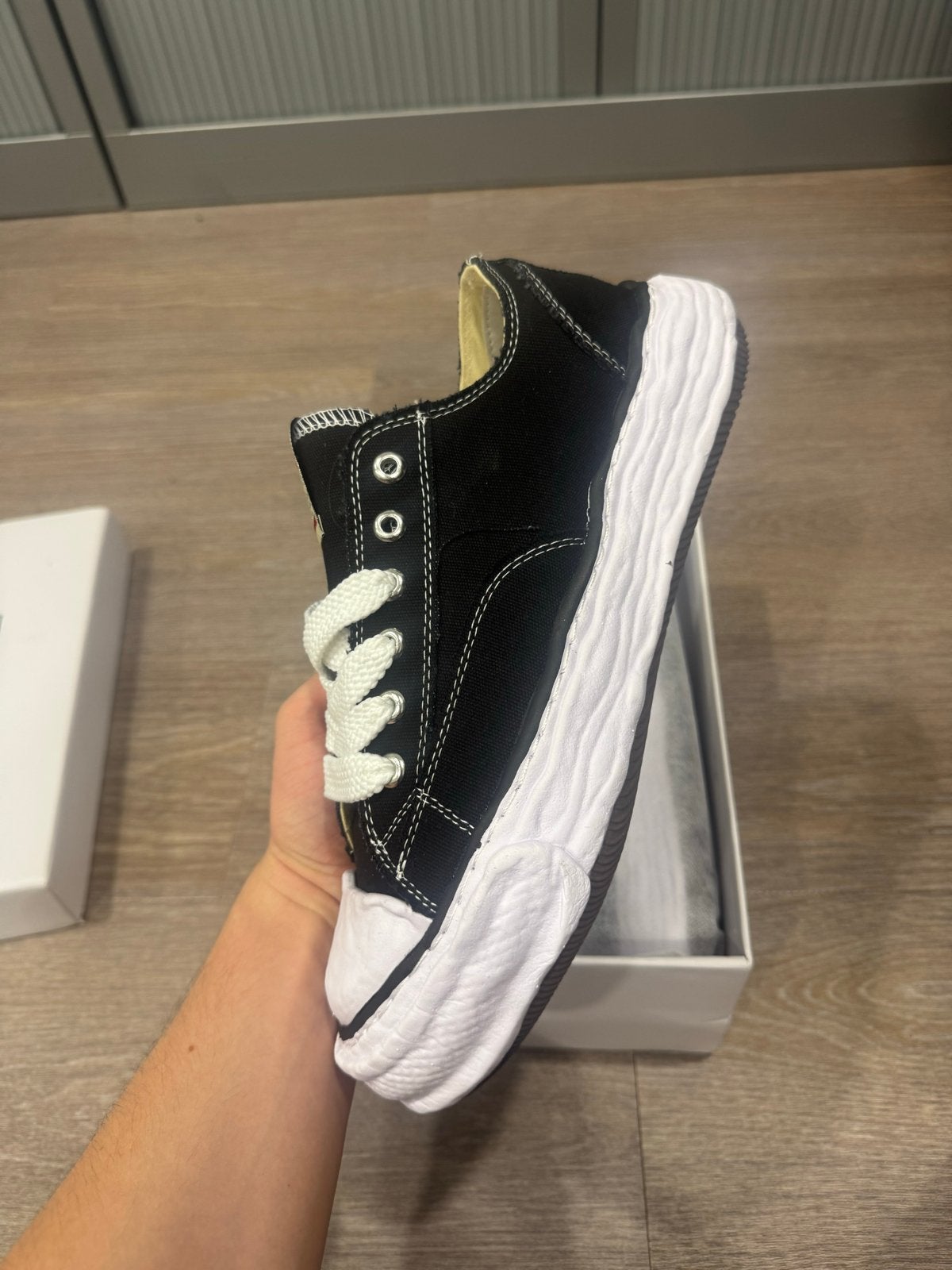 Maison Mihara Yasuhiro Peterson Low Canvas Sneakers Zwart, Ophalen of Verzenden, Nieuw, Zwart, Sneakers of Gympen