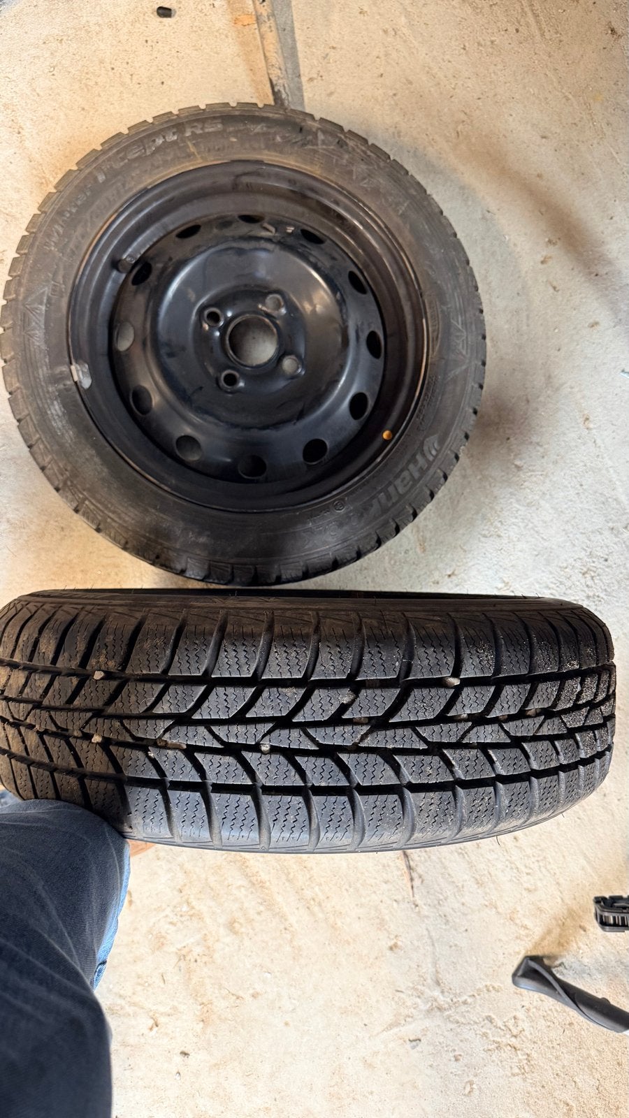 4 Winterbanden met stalen velgen - 15 inch, Ophalen, Gebruikt