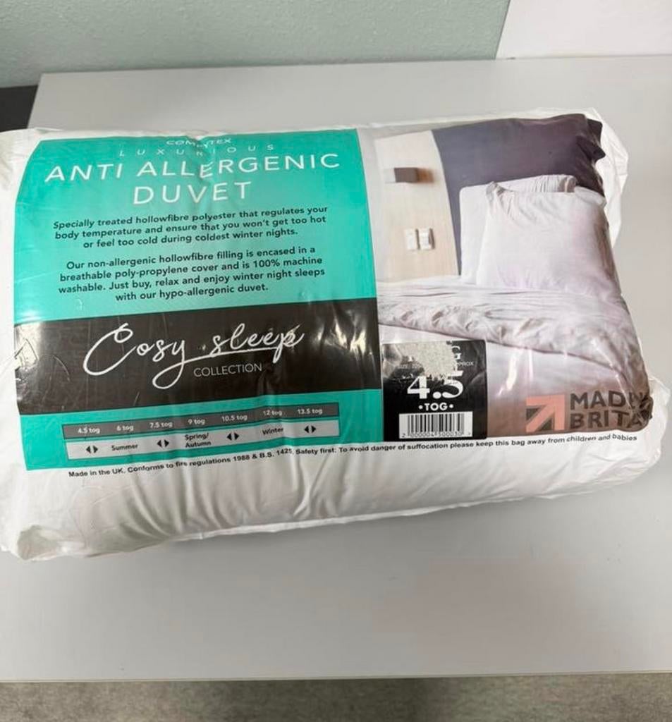 King Size Dekbed 230x225cm 4.5Tog Anti Allergisch Allergie, Huis en Inrichting, Wit, Ophalen of Verzenden, Deken of Dekbed, H