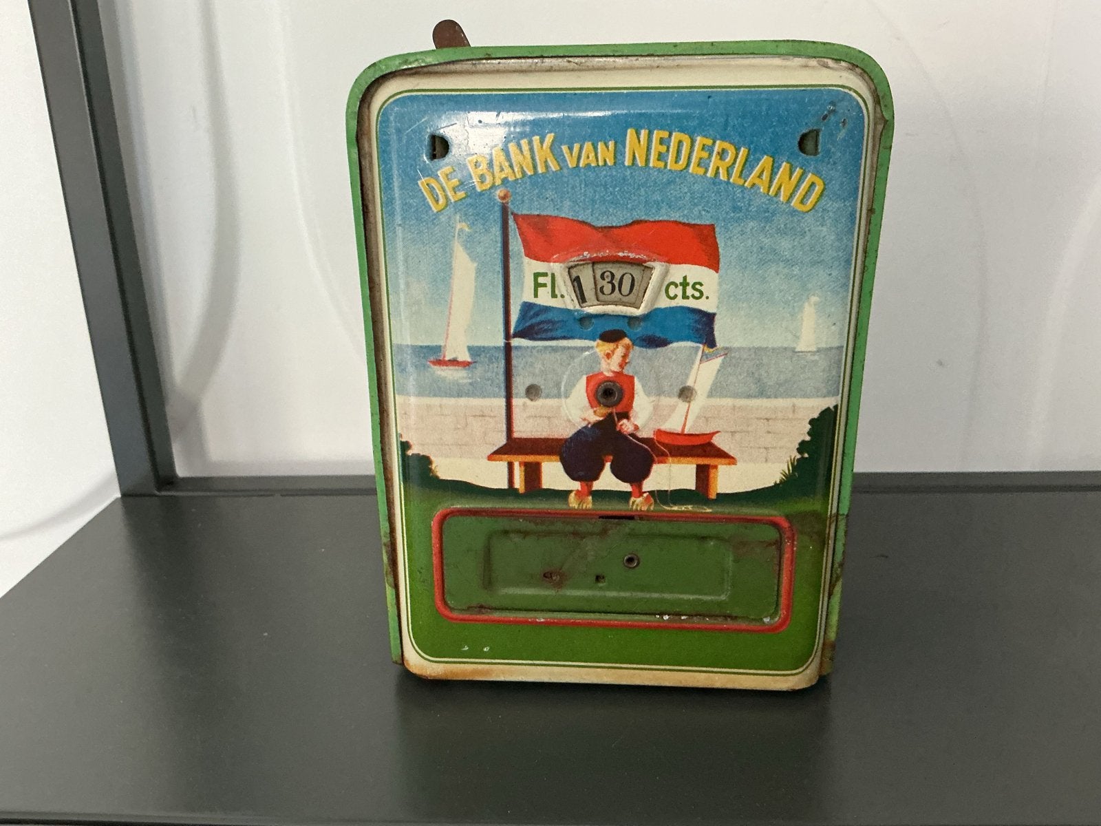 Vintage spaarpot 'De Bank van Nederland' - Jaren '50, Ophalen of Verzenden, Gebruikt