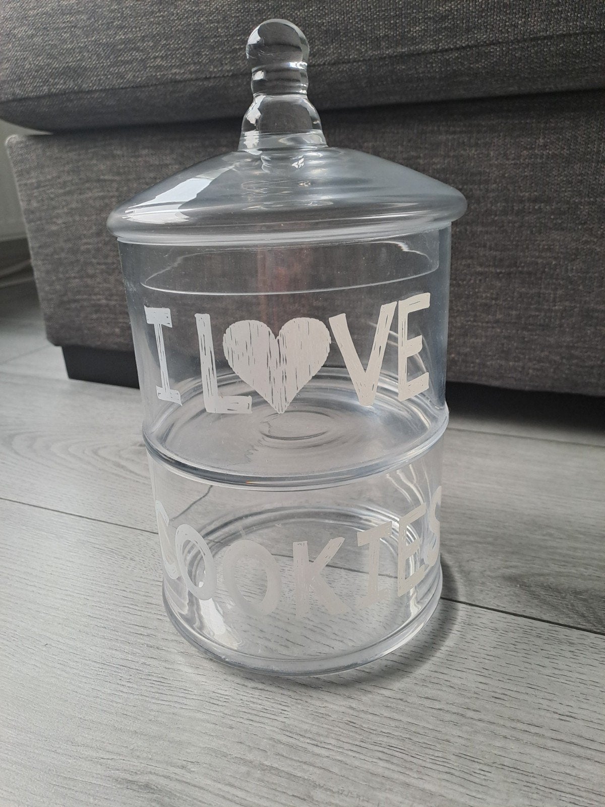 Nieuwstaat,  glazen koekjes pot Xenos, Ophalen, Nieuw, Glas