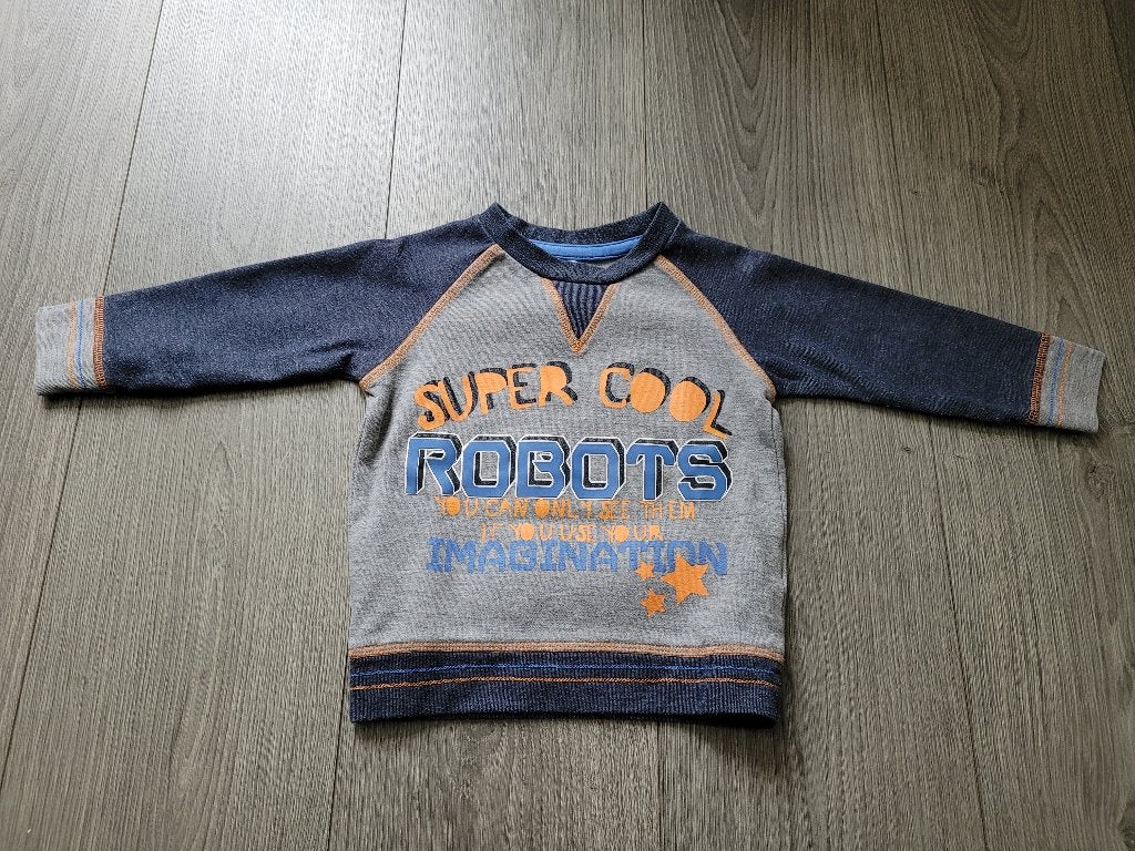 NAME IT grijs blauwe trui maat 80 ~ MS3033, Kinderen en Baby's, Babykleding | Maat 80, Gebruikt, Truitje of Vestje, Ophalen of Verzenden