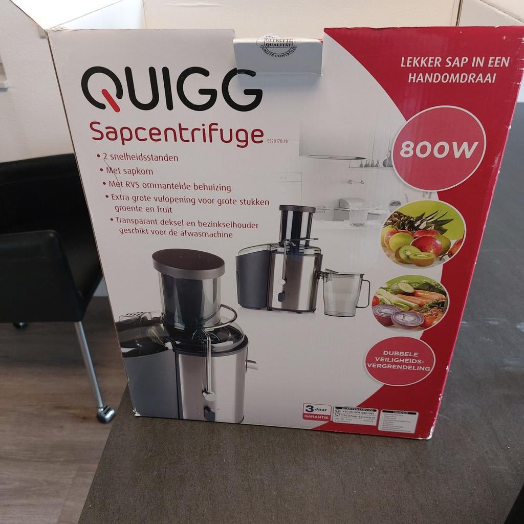 Quigg Sapcentrifuge 800W, Witgoed en Apparatuur, Juicers, Ophalen of Verzenden
