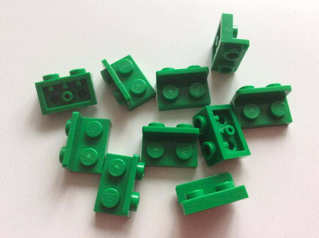 Lego 10 L-plaatjes 1x2 - 1x2 groen, Ophalen of Verzenden, Nieuw, Losse stenen, Lego