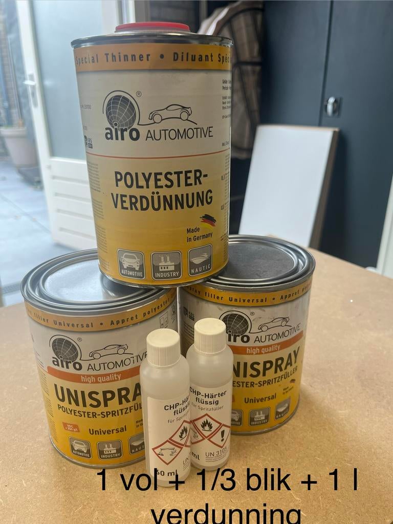 Airo Unispray Polyester Plamuur / Verdunning, Ophalen