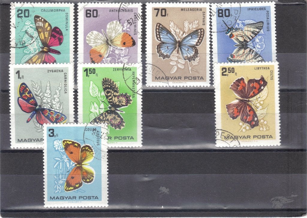 Hongarije Mi 2201-2206 2208 en 2209 gest Vlinders, Ophalen of Verzenden, Gestempeld