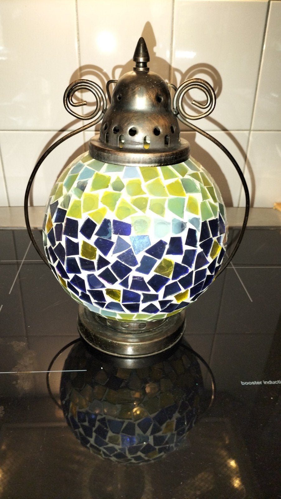 Mozaïek Oosterse Tafellamp - Sfeervolle Verlichting, Ophalen of Verzenden, Gebruikt, Glas, Vintage