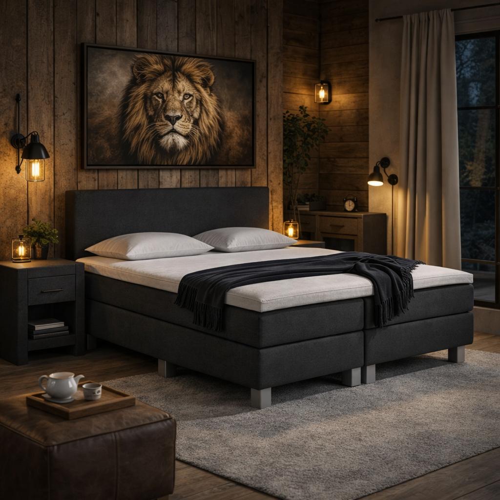 VOORDEELSET Boxspring 160 x 200 Skai Zwart