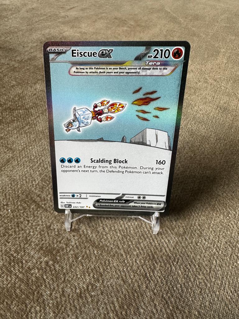 Eiscue EX 222/197 Obsidian Flames Pokémon Kaart, Ophalen of Verzenden, Zo goed als nieuw, Losse kaart, Foil